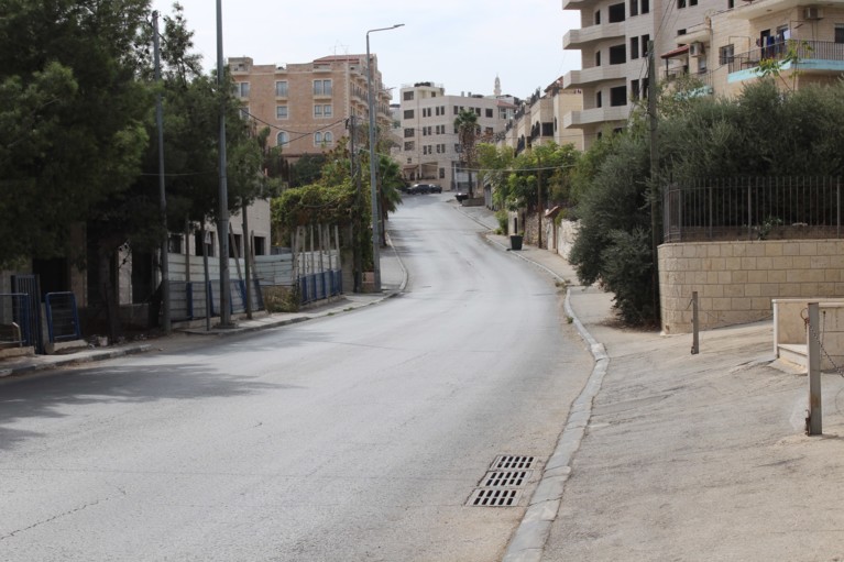 Leere Strassen in Bethlehem wegen Abriegelung Leere Strassen in Bethlehem wegen Abriegelung